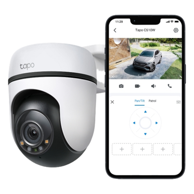 TP-LINK - Cámara PTZ IP / 2K 3 Megapixel / 360° Panorámica Horizontal / 130° Vertical / Visión Nocturna Color / IR 29.9 m (98 ft) / Wi-Fi 2.4 GHz / IP65