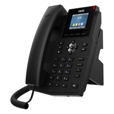 FANVIL - Teléfono IP / 4 Líneas SIP / Pantalla LCD 2.4" Color / PoE / Audio HD / Conferencia 6 Participantes