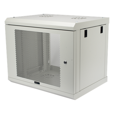 LINKEDPRO - Gabinete de Pared / 9U / Profundidad 455 mm / Puerta Perforada / Carga 80 kg / Acero Reforzado / Color Blanco