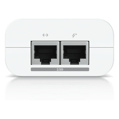 UBIQUITI - Adaptador PoE+ / 30 W / 2.5 Gbps / 48V 0.65A / (2) Puertos RJ45 Blindados / LED Indicador / Protección contra Sobretensiones
