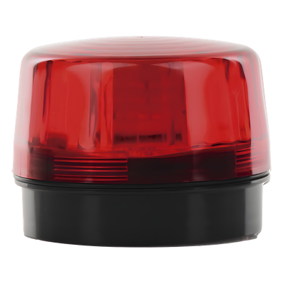 SFIRE - Luz Estroboscópica LED / 55 LEDs de Alta Intensidad / 8 Patrones de Parpadeo Ajustables / Batería de Respaldo 9V / Voltaje Universal 12-24 Vcc/Vca / IP66/IP55 / Bocina 100 dB