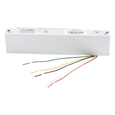 ACCESSPRO - Chapa Magnética Electromagnética / 350 lbs (158.8 kg) / LED Estado / 12/24 VCC / Sensor NO/COM / Interior