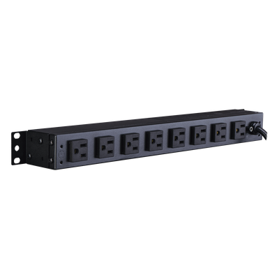 CYBERPOWER - PDU Básico Rack / 8 Salidas NEMA 5-15R Traseras / 15 Amp / 120 Vca / 1UR / Cable 4.5 m (14.8 ft)