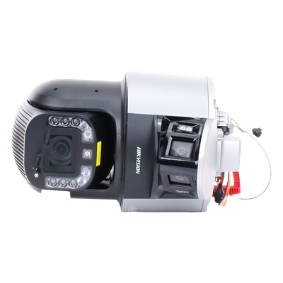HIKVISION - [TandemVu] Domo PTZ IP 4 Megapixel con Cámara Panoramica 180º de 6 Megapixel / 42X Zoom / 300 mts IR y 30 mts Luz Blanca / IP67 / IK10  / Autoseguimiento / Wiper / Deep learning / Entrada-Salida de Audio y Alarma / Ultra Baja Iluminació