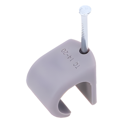 THORSMAN - Grapa para cable redondo / 14mm / Calibre 6 / Polipropileno gris / 100 piezas / -10°C a +120°C