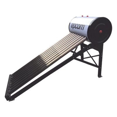 EPCOM - Calentador Solar de Agua / 90 Litros / 9 Tubos de Vacío / Baja Presión / Resistencia Granizo 25 mm (0.98 in) / Termotanque Inoxidable Grado Alimenticio