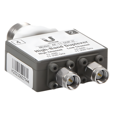 UBIQUITI - Duplexer / 11 GHz Banda Licenciada / Alta 10.940-11.200 GHz y 11.440-11.700 GHz / PoE 50VDC / SMA+N-Type / -40 a 55°C