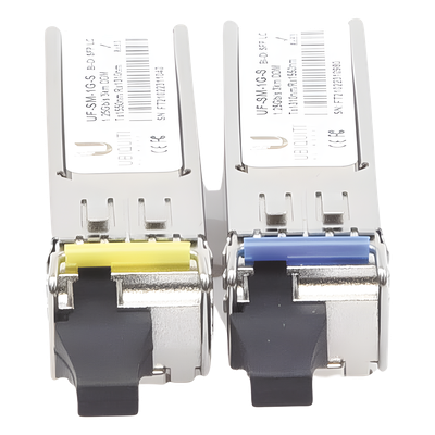 UBIQUITI - UFiber Módulo SFP, transceptor MiniGibic MonoModo 1.25 Gbps, distancia 3km, un conector LC, incluye 2 tranceptores