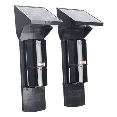 SFIRE - Detector Fotoelectrico Solar / 2 Rayos Infrarrojos / 60 m (196.9 ft) Exterior / 120 m (393.7 ft) Interior / Panel Solar Integrado / Batería 4,000 mAh / IP65