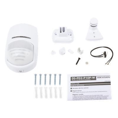 HIKVISION - Detector PIR Interior Inalámbrico / Inmunidad a Mascotas 24 kg / Cobertura 10 m (32.8 ft) / Ángulo 85° / Frecuencia 433 MHz / Batería 3V 2 Años