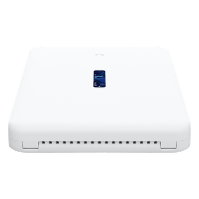 UBIQUITI - Cloud Gateway Montaje en Pared / Wi-Fi 6 Integrado / Enrutamiento 3.5+ Gbps / Switch PoE 420 W / Pantalla Táctil 4.7" / 18 Puertos / 10G SFP+