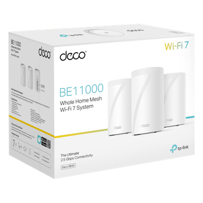 TP-LINK - Sistema Mesh Wi-Fi 7 / Triple Banda BE9300 Mbps / 2 Puertos 2.5 Gigabit / 4 Antenas Internas Beamforming / MLO Multi-Link / Cobertura 3 Unidades