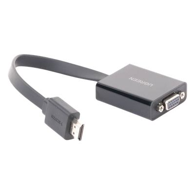 UGREEN - Adaptador HDMI a VGA / 1080P@60Hz / Audio 3.5mm / Alimentación Micro USB / Cable 0.82 ft / Plug & Play