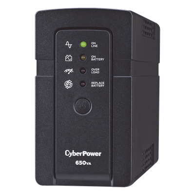 CYBERPOWER - UPS de 650 VA/400 W, Topología Standby, Compacto, Entrada 120 Vca NEMA 5-15P, Con 3 Tomas Respaldo/Protección y 3 Tomas Solo Protección NEMA 5-15R