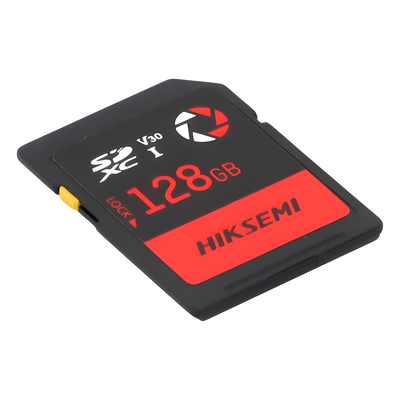 HIKSEMI BY HIKVISION - Memoria SD / 128 GB / Lectura 180 MB/s / Escritura 150 MB/s / V30 U3 Clase 10 / -25°C a 80°C / Anti-impactos