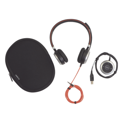 JABRA - Diadema / Auricular Jabra Evolve 40 Duo / USB y 3.5mm / Cancelación de Ruido Pasiva / Indicador de Ocupado (6399-823-109)