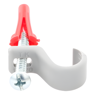 THORSMAN - Kit de fijación / 8 grapas + tornillos + taquetes / Tubo 1/2" / Polietileno flexible / -10°C a +120°C / Interior y exterior