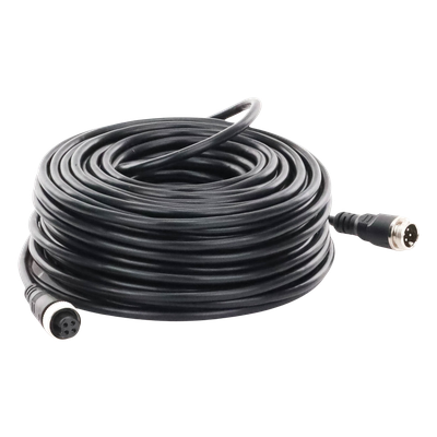 ECCO - Cable de Extensión para Cámara de Vehículo Industrial / 20 m (65 ft) / 4 Pines / Conexión Roscada / HD en Baja Luz