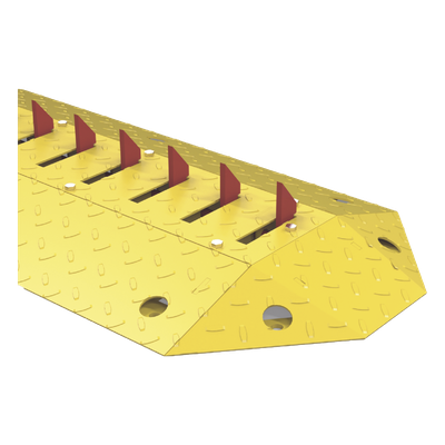 ACCESSPRO - Bisel final para sección de picos ponchallantas / Acero robusto / Diseño modular / Picos retráctiles / Resistente a condiciones extremas