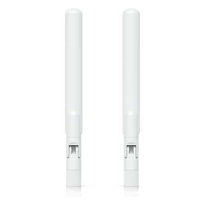 UBIQUITI - Par de Antenas Omnidireccionales / Doble Banda / 2.4 GHz 3 dBi / 5 GHz 4 dBi / IPX6 / 6.1 x 0.6 x 0.6 pulgadas