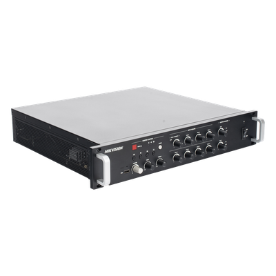 HIKVISION - Amplificador de Red / 2 Zonas 250W / Salida 100V/70V / Bluetooth 5.0 / Entrada de Alarma / Control por Software