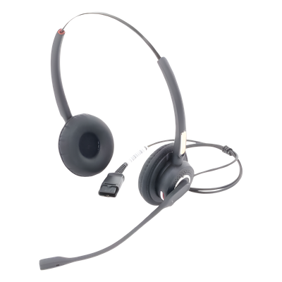 FANVIL - Diadema binaudal (duo) con tecnología antishock para teléfonos IP FANVIL y Polycom con micrófono de cancelación de ruido, larga durabilidad