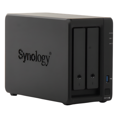 SYNOLOGY - Servidor NAS de 2 Bahías (Expandible a 7 Bahías) / Hasta 126 TB / Servicio Nube Gratis (P2P) / Administración Remota y Respaldo Programado