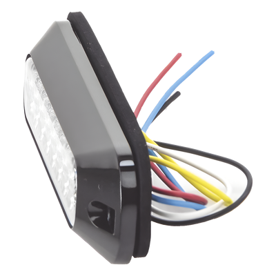 ECCO - Luz Auxiliar LED / 4 LEDs Ultra Brillantes / 21 Patrones de Destello / 12-24 VCC / SAE J595 Clase I / Mica de Policarbonato Transparente