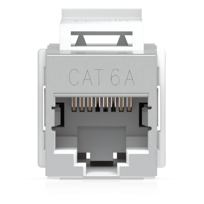 UBIQUITI - Acoplador Keystone / Cat6A Pasante / 10 Gbps / PoE / Snap-In / Paquete 12 Piezas