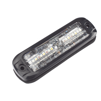 ECCO - Luz LED de Advertencia Exterior / 18 LEDs Tricolor / Perfil Ultra Delgado / 12-24 VDC / Óptica 360°