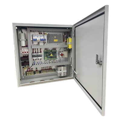 ACCESSPRO - Controlador de Bolardos Hidráulicos / 220 VAC / 4 Bolardos Simultáneos / Activación por Contacto Seco / Entrada de Seguridad Antiobstáculos