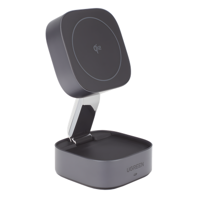 UGREEN - Cargador Inalámbrico 2 en 1 / Qi 2 15W / Base Auriculares 5W / Salida USB-C 5W / Potencia Total 25W / Protección Múltiple