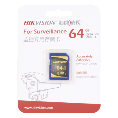 HIKVISION - Memoria SD Clase 10 de 64 GB / Especializada Para Videovigilancia