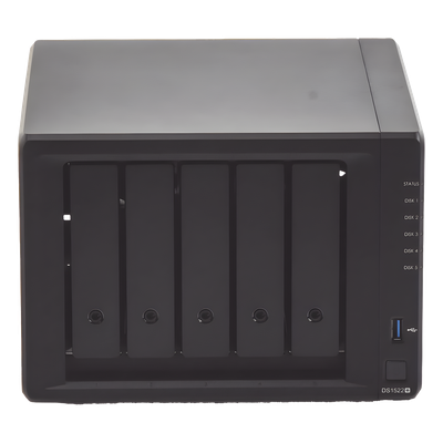 SYNOLOGY - Servidor NAS de 5 Bahías (Expandible a 15 Bahías) / Hasta 270 TB / 8 GB RAM / Servicio Nube Gratis (P2P) / Administración Remota y Respaldo Programado