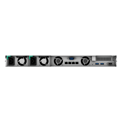 SYNOLOGY - NAS Rack / 4 Bahías / CPU Intel Xeon D-1527 Quad-Core / 8 GB DDR4 ECC Ampliable a 64 GB / 2 Ranuras M.2 NVMe/SATA / 4 Puertos LAN 1GbE / Soporte 10GbE Opcional / Escalable a 16 Bahías