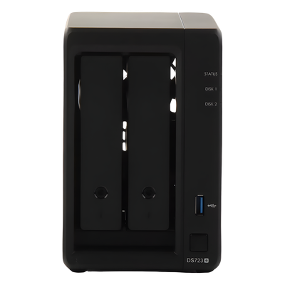 SYNOLOGY - Servidor NAS de 2 Bahías (Expandible a 7 Bahías) / Hasta 126 TB / Servicio Nube Gratis (P2P) / Administración Remota y Respaldo Programado