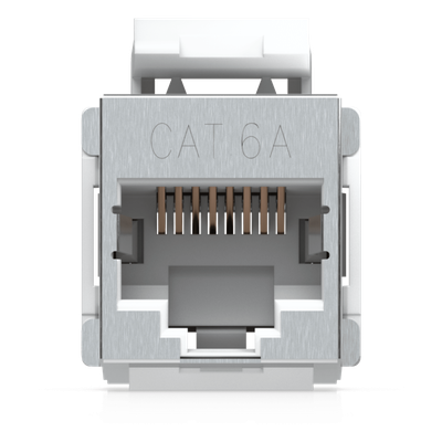 UBIQUITI - Acoplador Keystone / Cat6A Pasante / 10 Gbps / PoE / Snap-In / Paquete 12 Piezas
