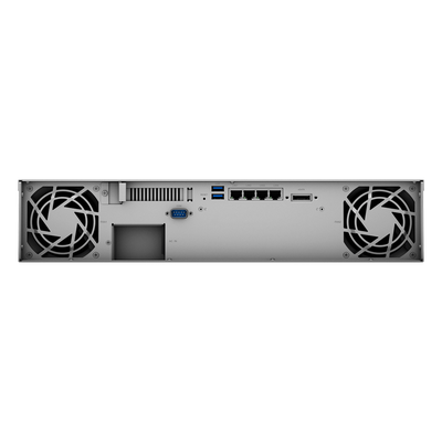 SYNOLOGY - Servidor NAS Rack / 8 Bahías SATA / Expansión a 12 Bahías / CPU AMD Ryzen V1500B / 4 GB DDR4 ECC / 10/25GbE PCIe / Fuente Redundante / Chasis 2U