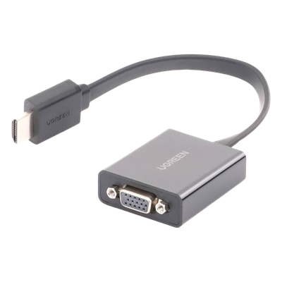 UGREEN - Adaptador HDMI a VGA / 1080P@60Hz / Audio 3.5mm / Alimentación Micro USB / Cable 0.82 ft / Plug & Play