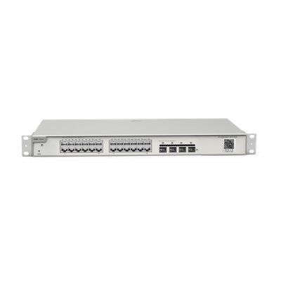 RUIJIE - Switch Administrable Capa 2 / 24 Puertos Gigabit / 4 SFP+ 10Gb / Conmutación 128 Gb/s / Sin Ventilador / Protección 6 kV