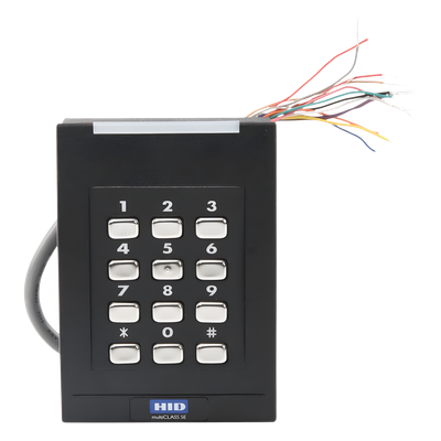HID - Lector de Acceso con Teclado / Multiformato Proximidad / iClass SEOS 1 cm / MIFARE DESFire / Bluetooth / Wiegand / 5-16 VDC