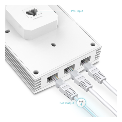 TP-LINK - Punto de Acceso Wi-Fi 6 / AX3000 MU-MIMO 2x2 / 4 Puertos Gigabit / PoE+ / Montaje en Pared / Alta Densidad de Usuarios