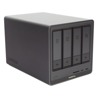 UGREEN - NAS 4 Bahías / Intel Pentium Gold 8505 5 Núcleos / 10GbE + 2.5GbE / DDR5 8GB Expandible a 64GB / PCIe 4.0 M.2 NVMe / USB 3.2 Gen 2 / HDMI 4K