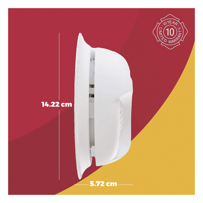 FIRST ALERT - Detector de Humo Autónomo, No Requiere Panel, Batería Sellada de Litio por 10 años, Sensor por Ionización, Sin cableado