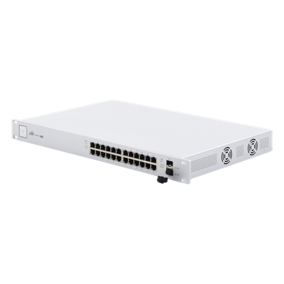 UBIQUITI - Switch PoE UniFi capa 2 Administrable de 26 puertos Gigabit (24 eth PoE y 2 SFP) 802.3 af/at / Pasivo 24V, 500 Watts, throughput de 38.69 Mpps