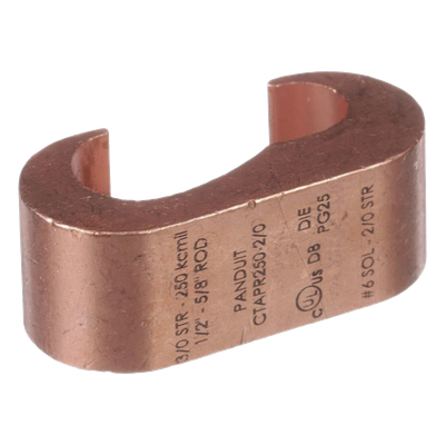 PANDUIT - Conector de Puesta a Tierra Estilo E / Conductor Cobre 6-2 AWG / Varilla 1/4" (6.4 mm) / Cobre Alta Conductividad / 0.75" (19.1 mm) Longitud