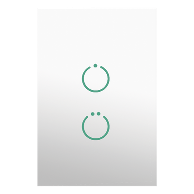 SMARTHOME BY EPCOM - Interruptor Táctil Z-Wave Plus / 2 Botones / AC 85-260V / Frecuencia Regional 868/908/921 MHz / +3 dBm