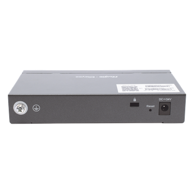 RUIJIE - Switch Administrable PoE / 5 Puertos Gigabit / 4 Puertos PoE 802.3af/at / 54 W / Capacidad 10 Gbps / Gestión Cloud / Sin Ventilador
