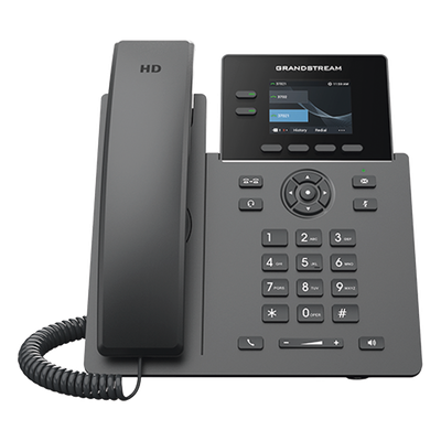 GRANDSTREAM - Teléfono IP PoE / 2 Líneas / Pantalla LCD TFT 2.4 Pulgadas Color / 8 Botones Virtuales VPK / Conferencia 5 Vías / Audio HD / Seguridad Carrier-Grade