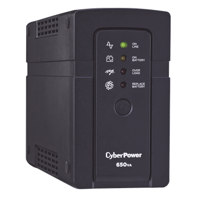 CYBERPOWER - UPS de 650 VA/400 W, Topología Standby, Compacto, Entrada 120 Vca NEMA 5-15P, Con 3 Tomas Respaldo/Protección y 3 Tomas Solo Protección NEMA 5-15R